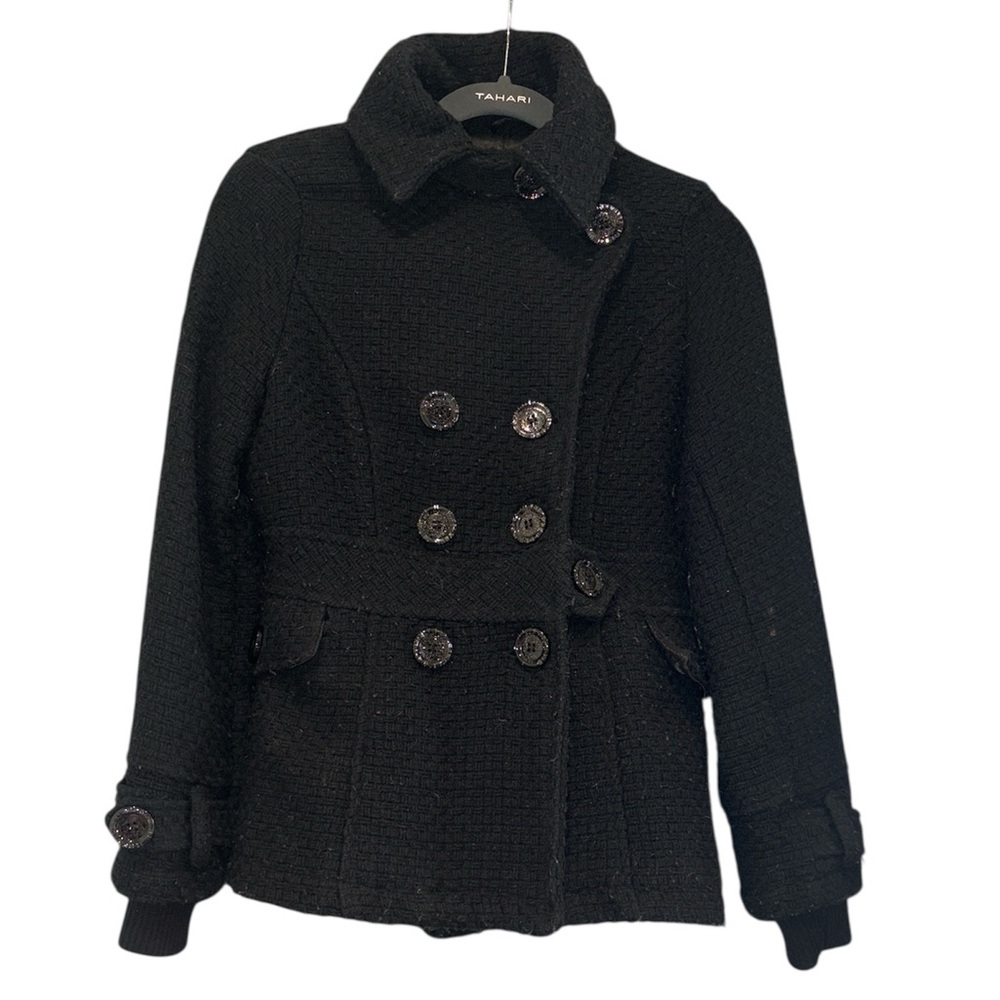 Me Jane Black Wool-Blend Peacoat Jacket - Size M